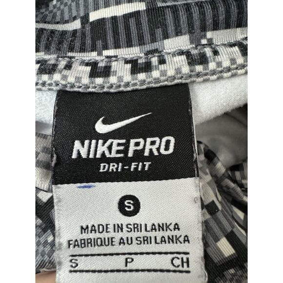 Nike 8-Bit Gray White 1/2-Zip Pullover Dri-Fit Pullover Top Shirt Hyperwarm Sm - Picture 9 of 9